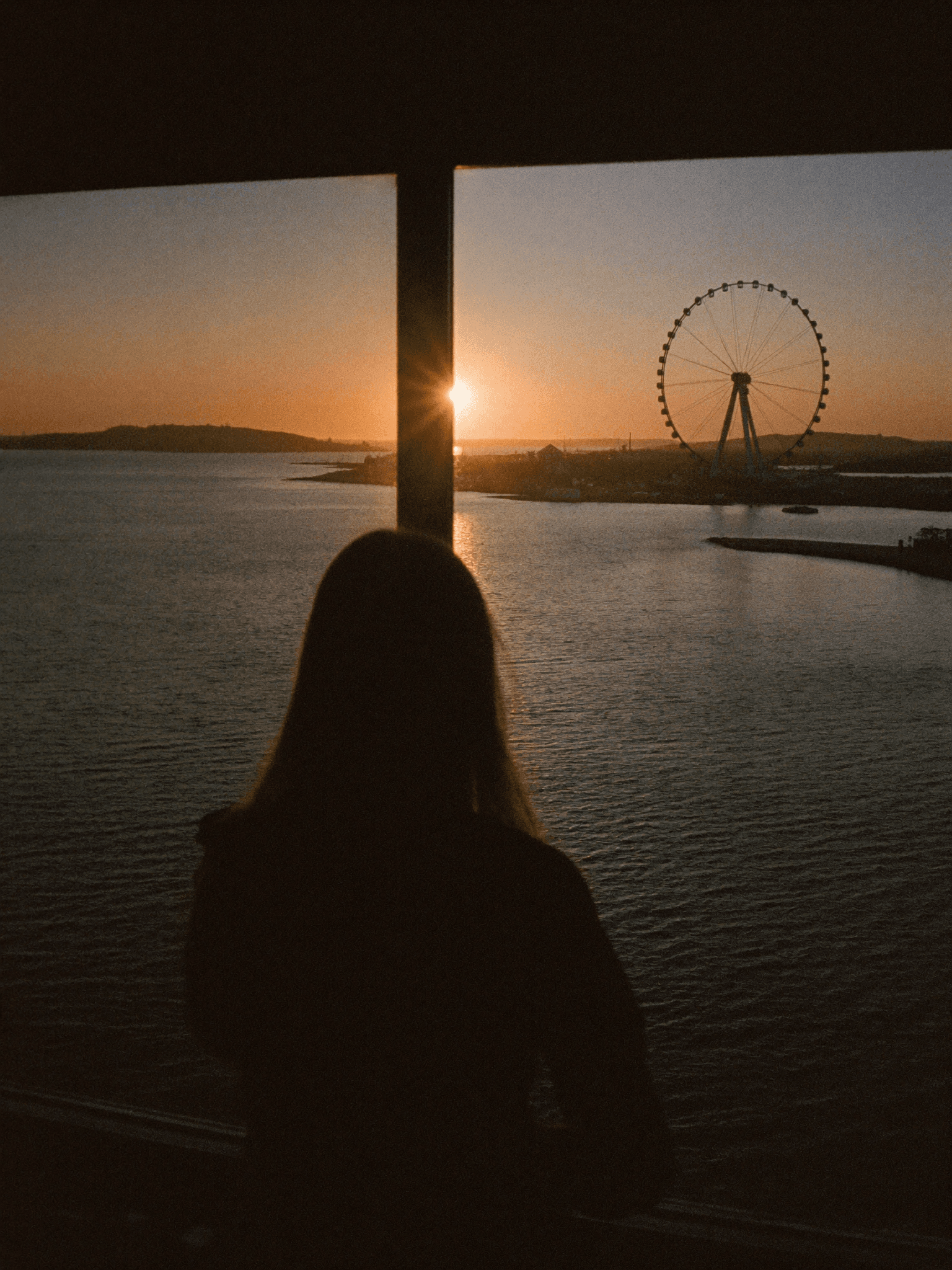 Sunset over the water