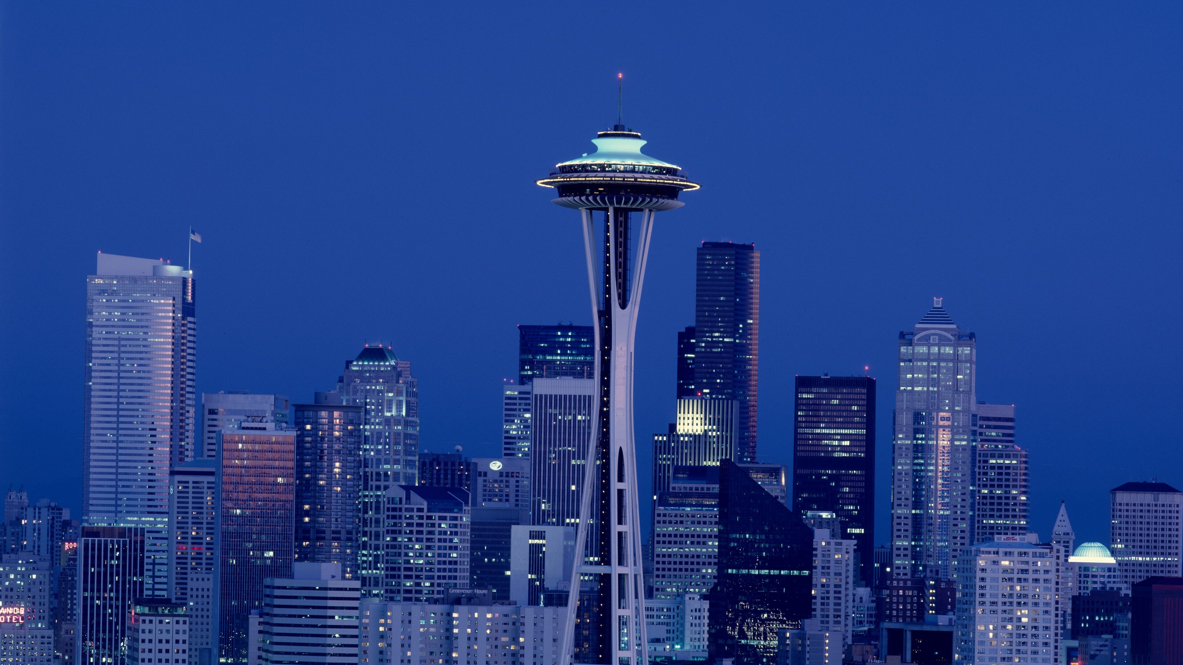 Dusk view of the skyline, Seattle
